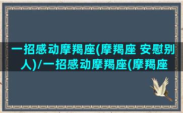 一招感动摩羯座(摩羯座 安慰别人)/一招感动摩羯座(摩羯座 安慰别人)-我的网站